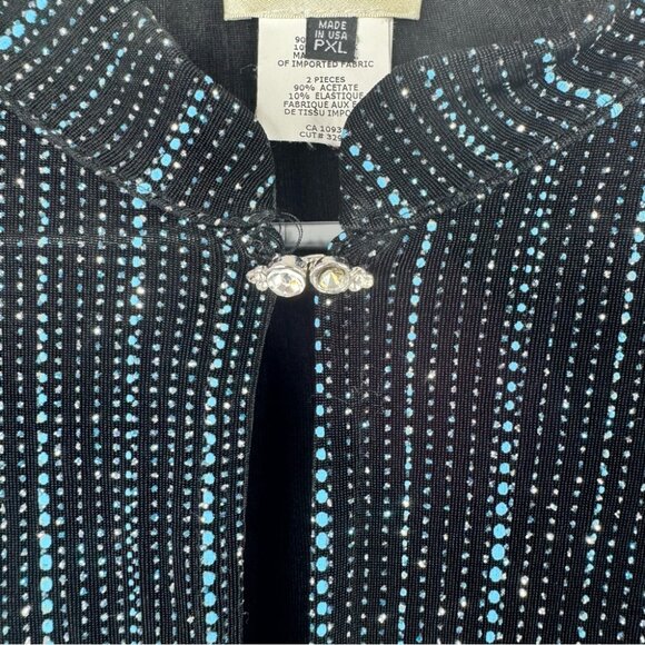 Laura petites sparkly cardigan top Elegant Black and Blue Pinstripe Blazer - Picture 4 of 7